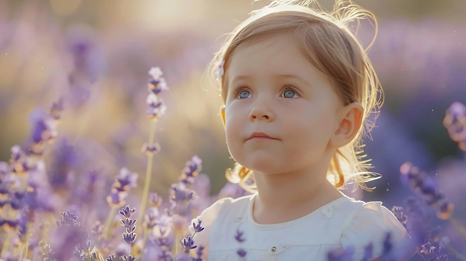 Adorable toddler girl in purple setting — free download from Dotvec