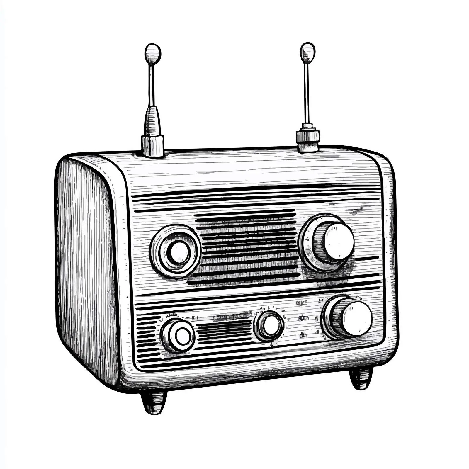 Cartoon Vector Radio Receiver Illustration — free download from Dotvec