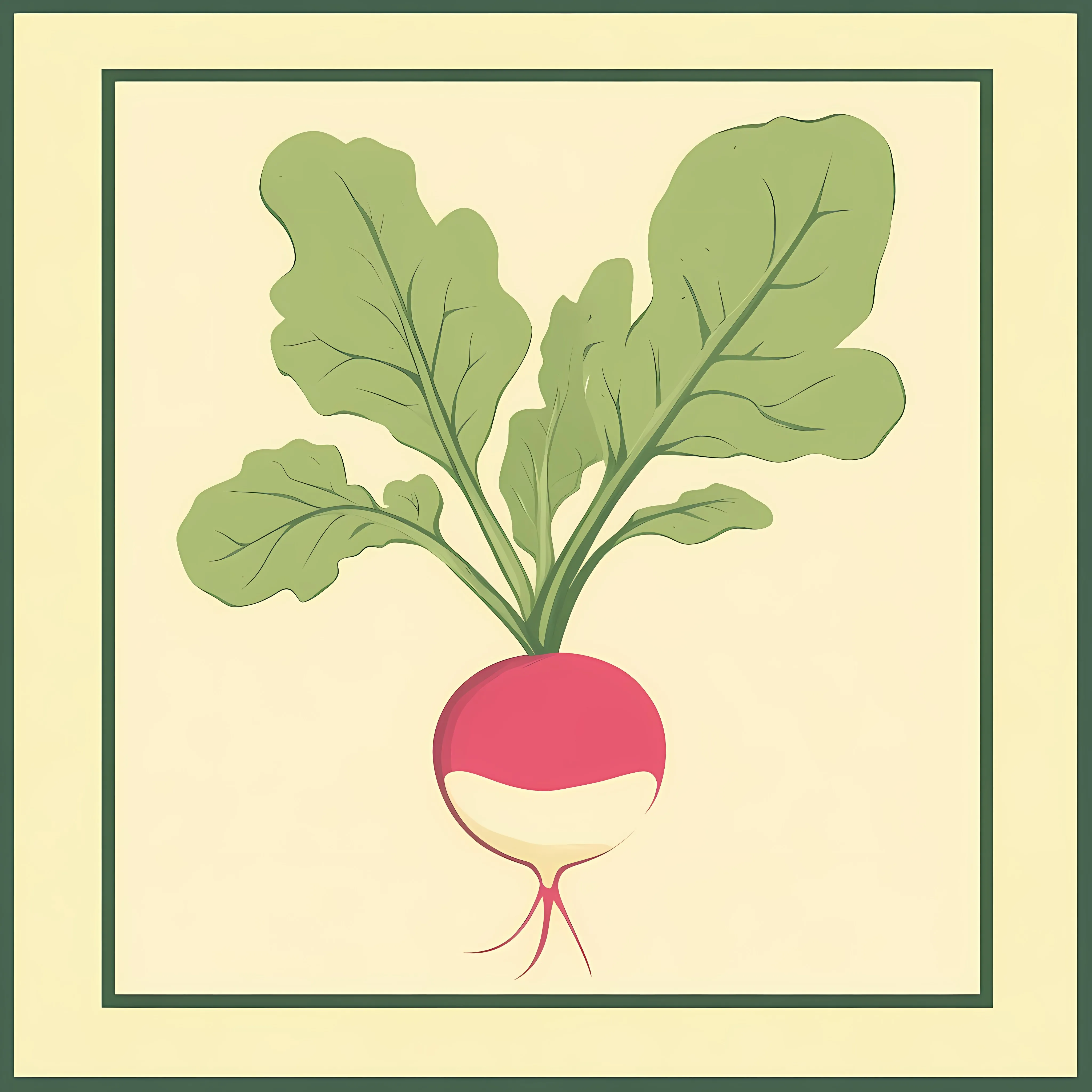 Flat Vector Illustration of Radish in Frame — free download from Dotvec