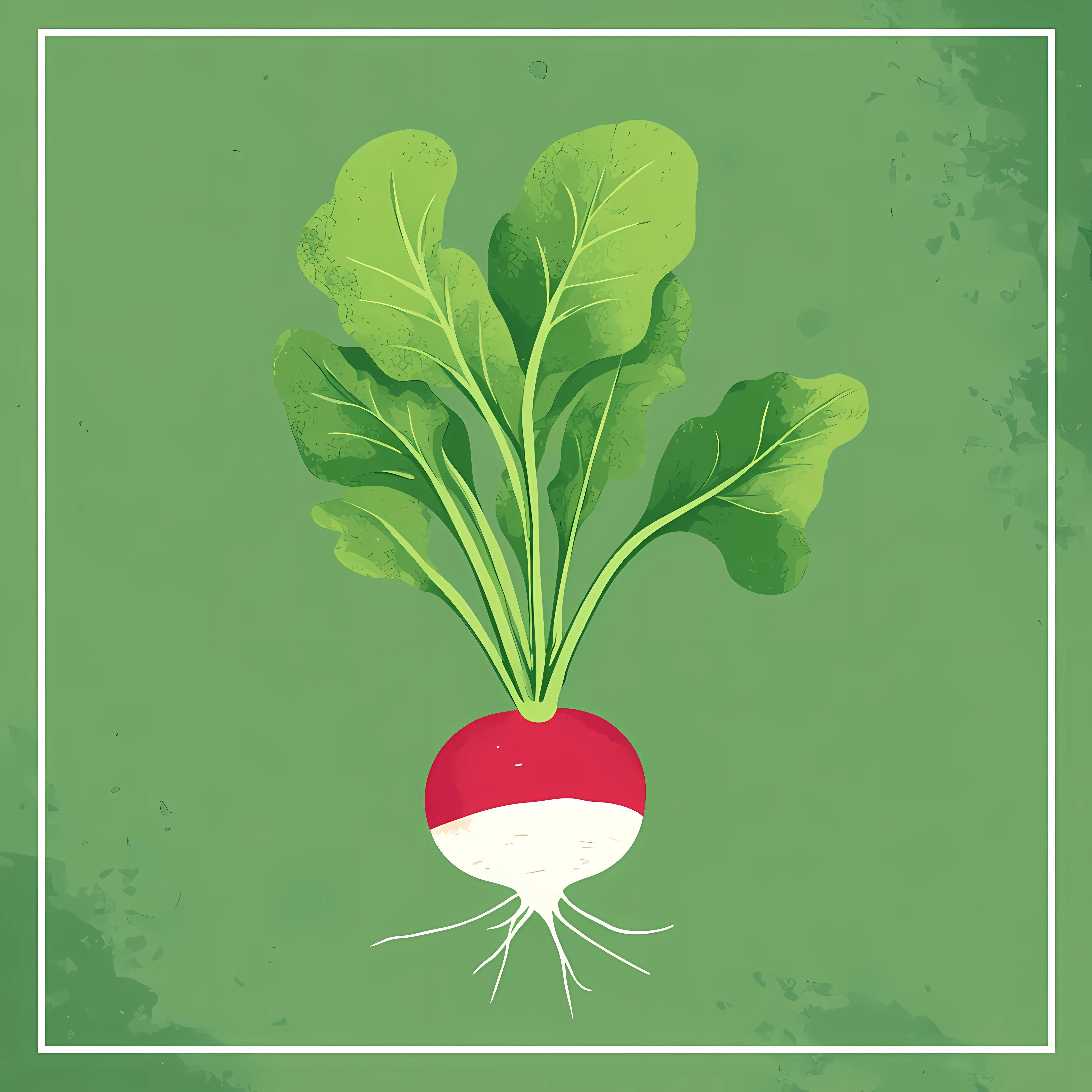 Flat Vector Radish Illustration in Frame — free download from Dotvec