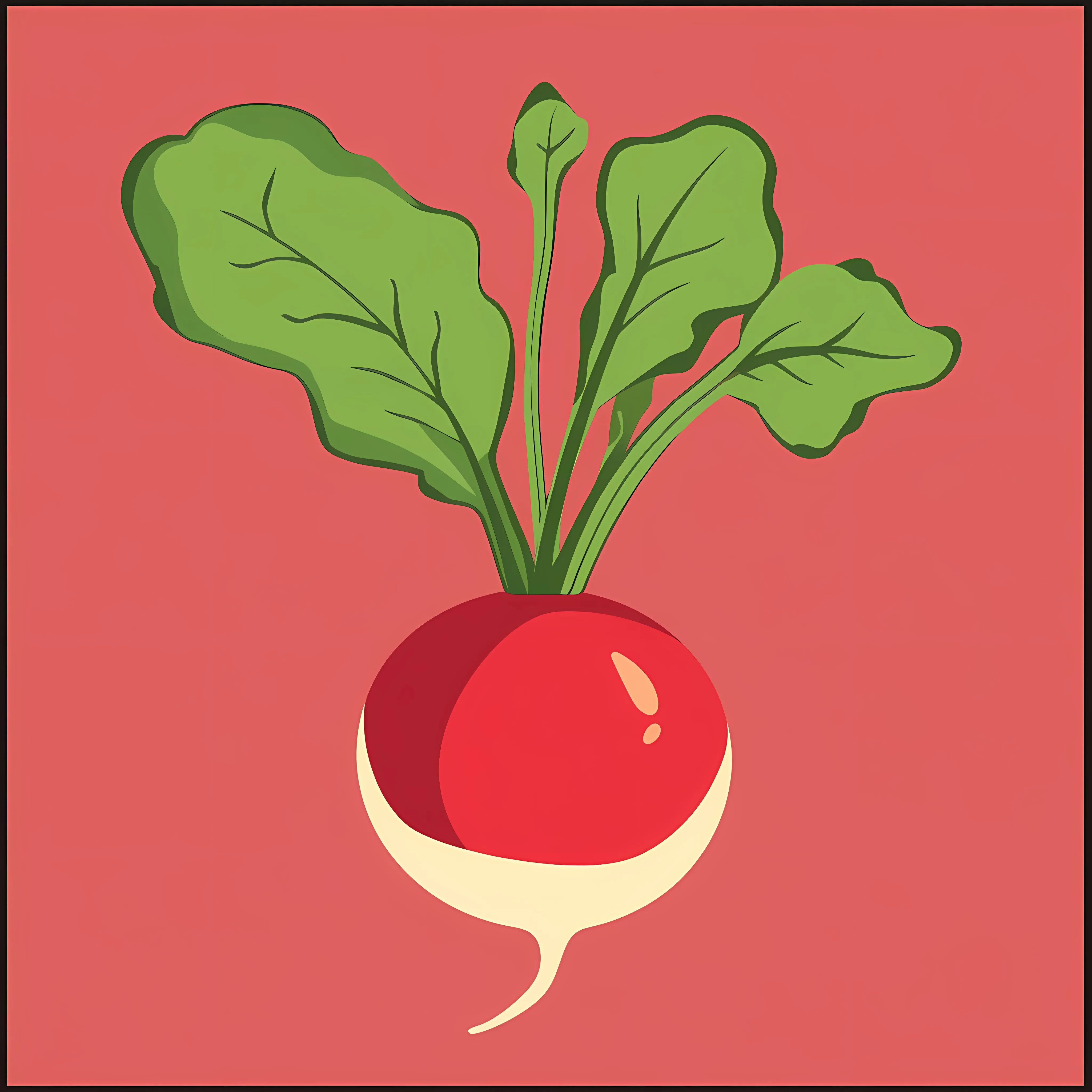 Flat Vector Illustration of Radish in Frame — free download from Dotvec