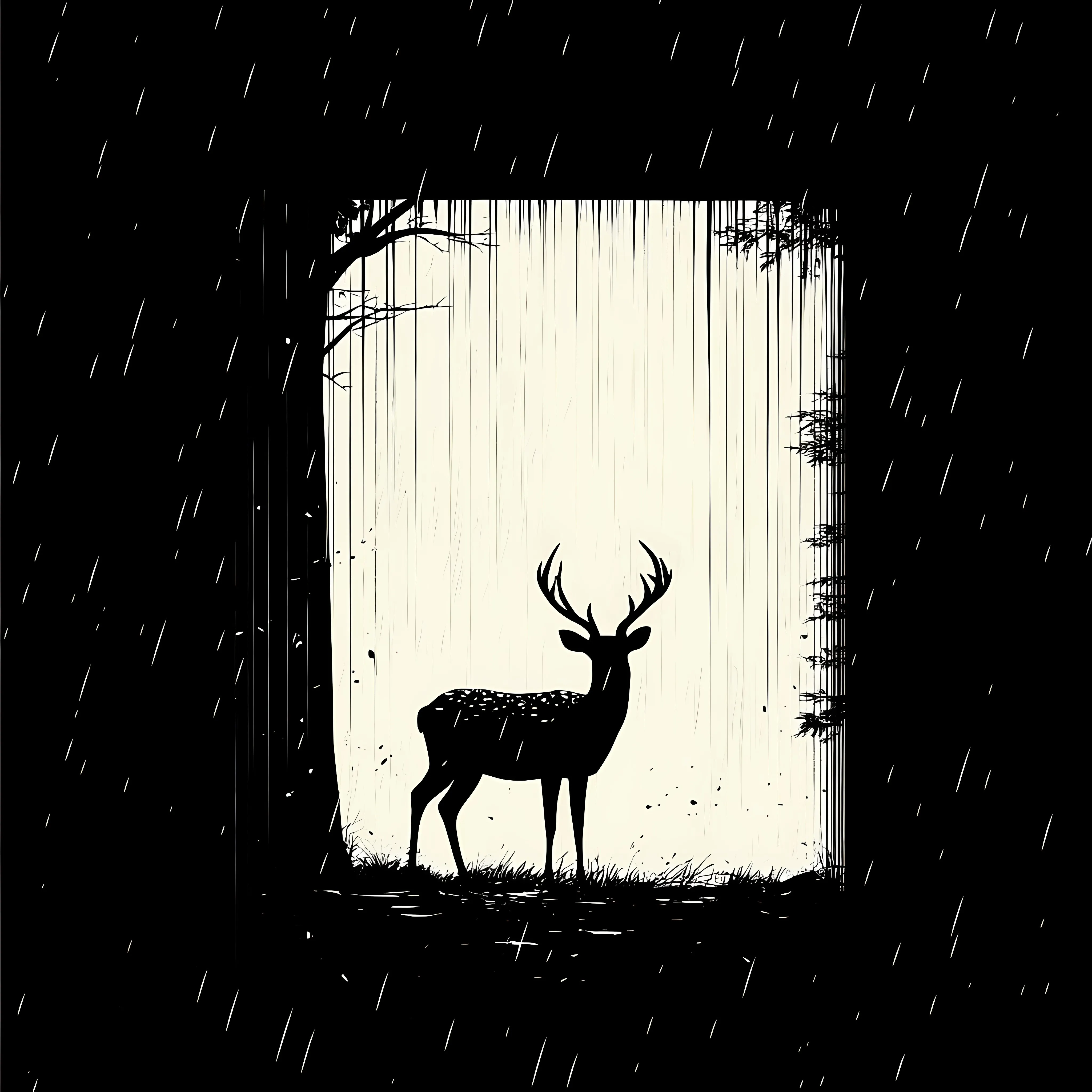 Rain Deer Vector Silhouette Art Illustration — free download from Dotvec