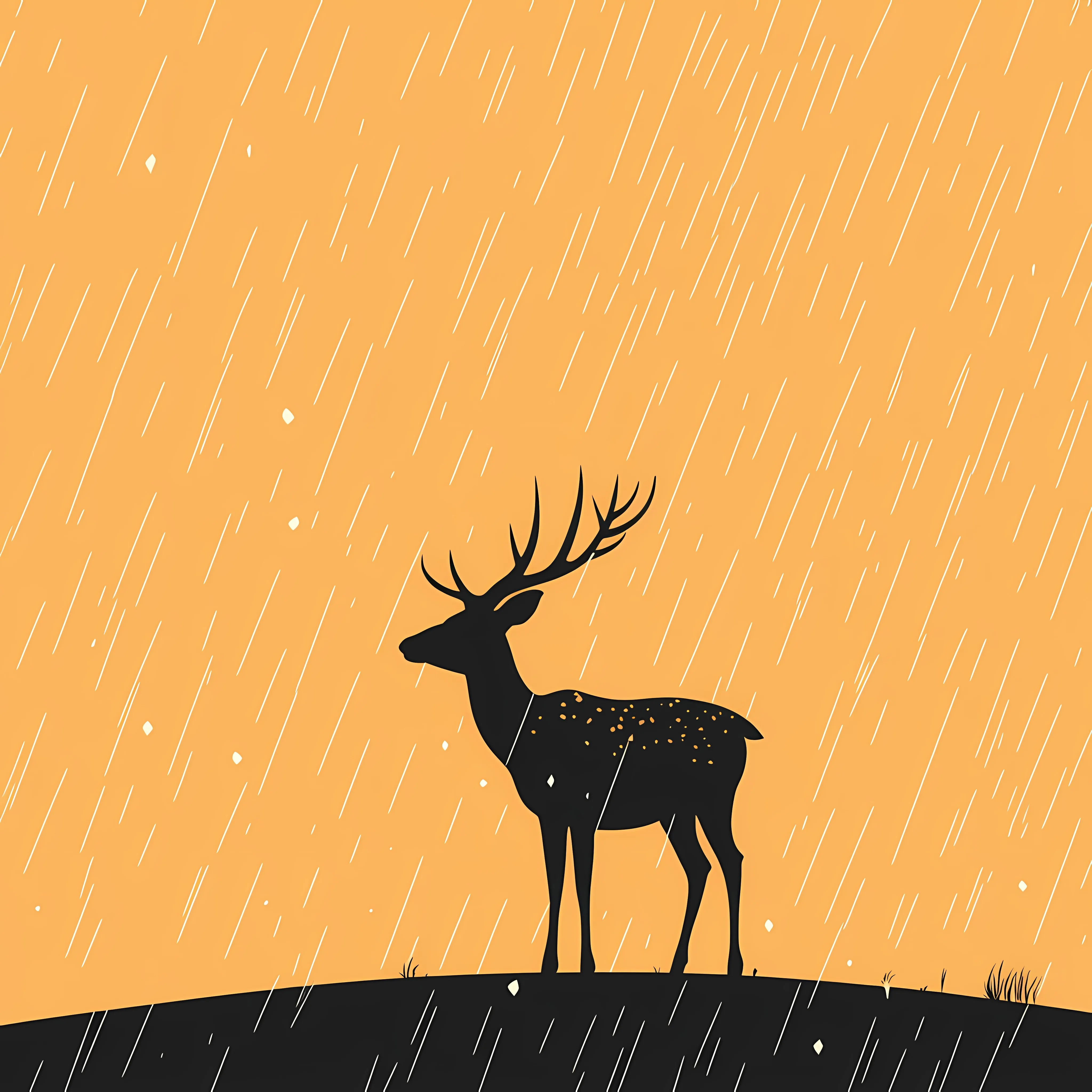 Flat Vector Illustration of Rain Deer Silhouette — free download from Dotvec