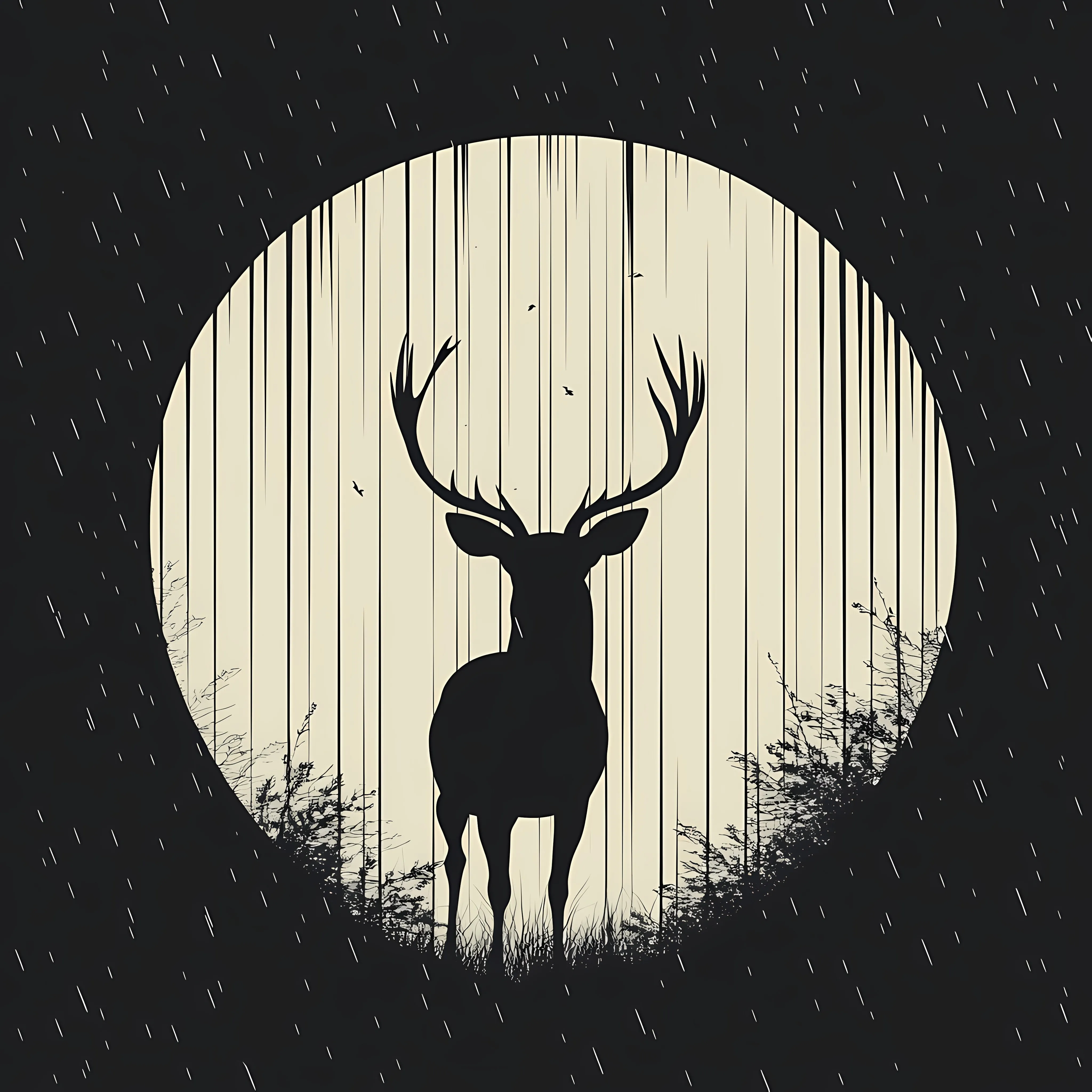 Rain Deer Vector Silhouette Illustration — free download from Dotvec
