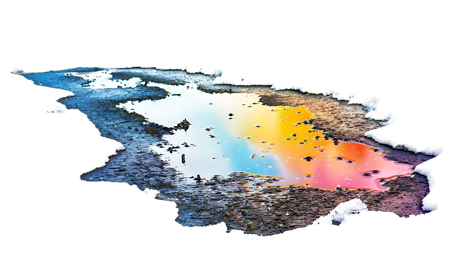 Vibrant Rainbow Gasoline Stain on Asphalt — free download from Dotvec