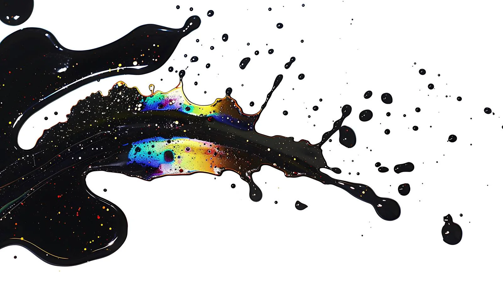 Colorful spots of spilled oil in puddle — free download from Dotvec