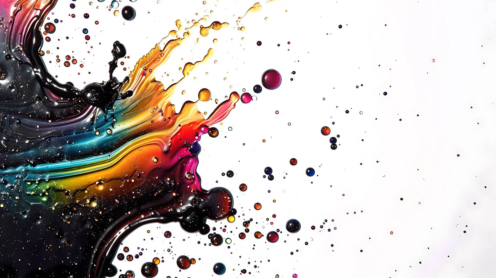 Vibrant Rainbow Spots in Oil Spill Puddle — free download from Dotvec