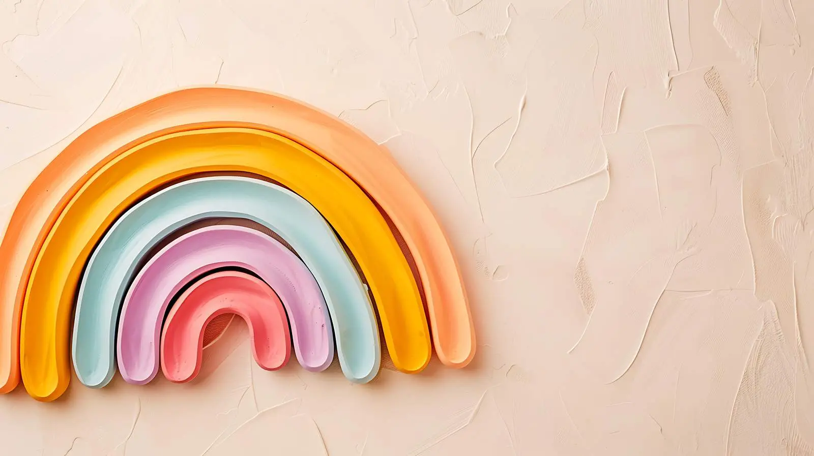 Rainbow Stacking Toy on Soft Beige Background — free download from Dotvec
