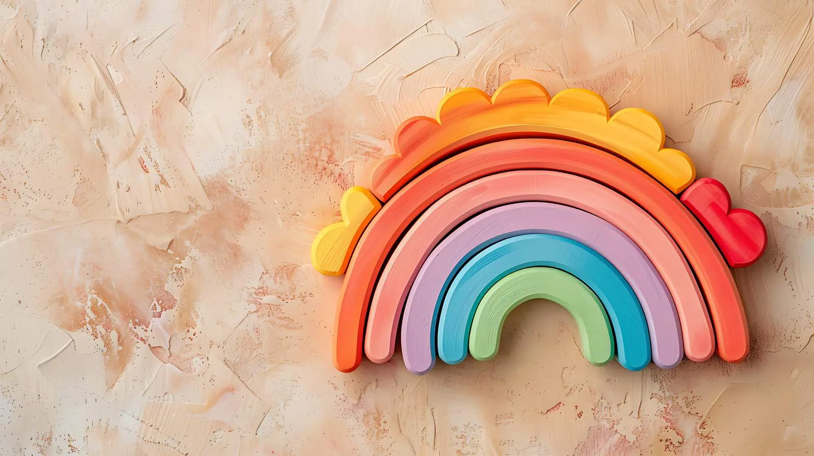 Rainbow Stacking Toy on Soft Beige Background – free bond image from Dotvec