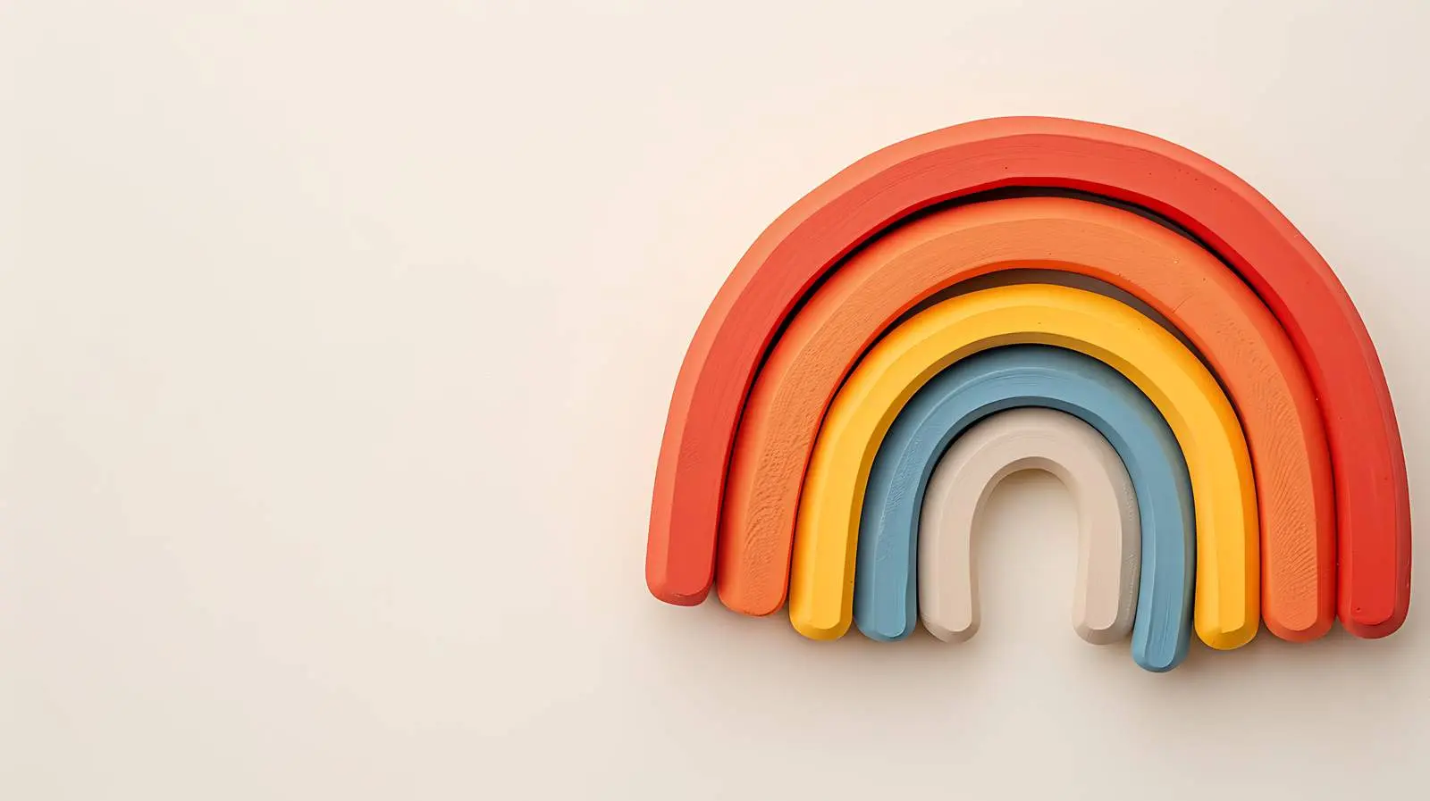 Rainbow Stacking Toy on Pastel Beige Background — free download from Dotvec