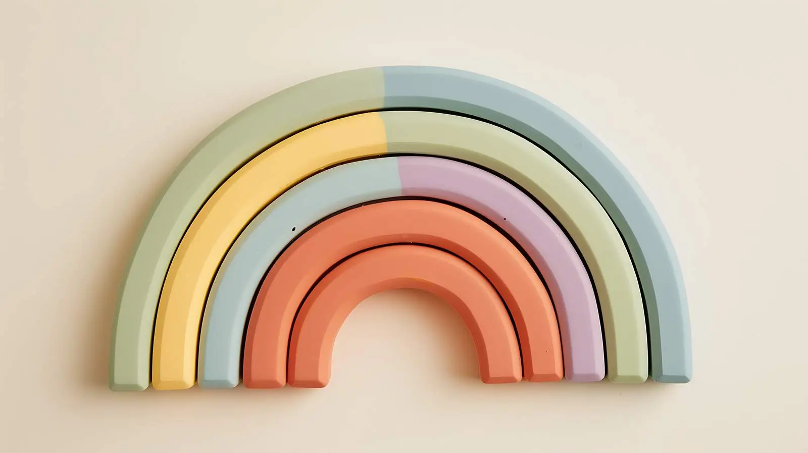 Rainbow Stacking Toy on Soft Beige Background — free download from Dotvec