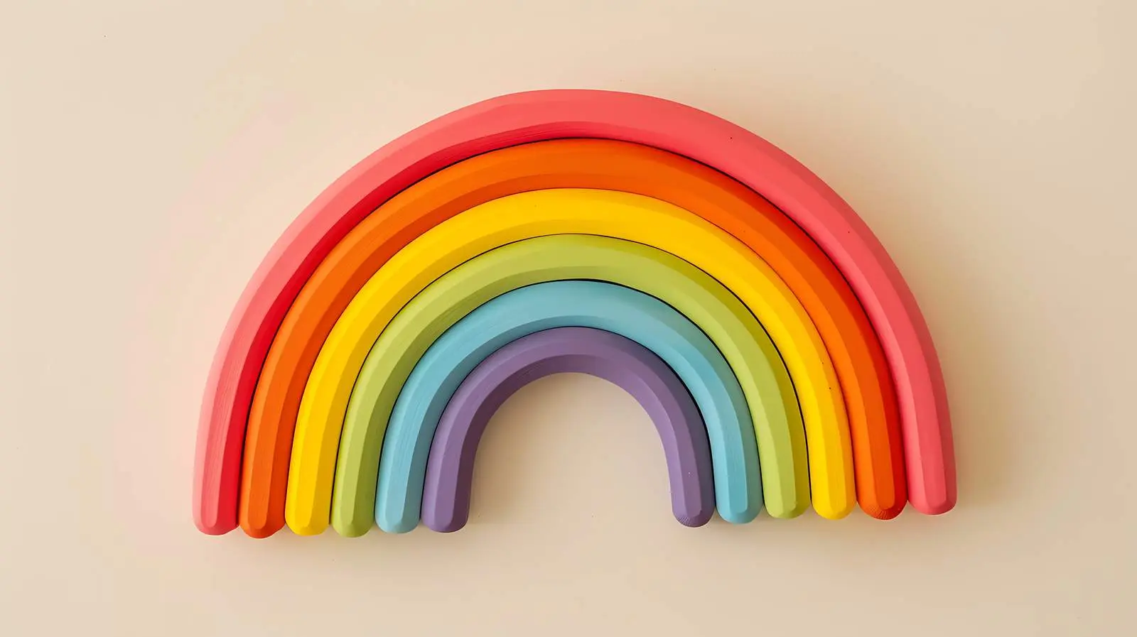 Colorful Rainbow Stacking Toy on Beige Background — free download from Dotvec
