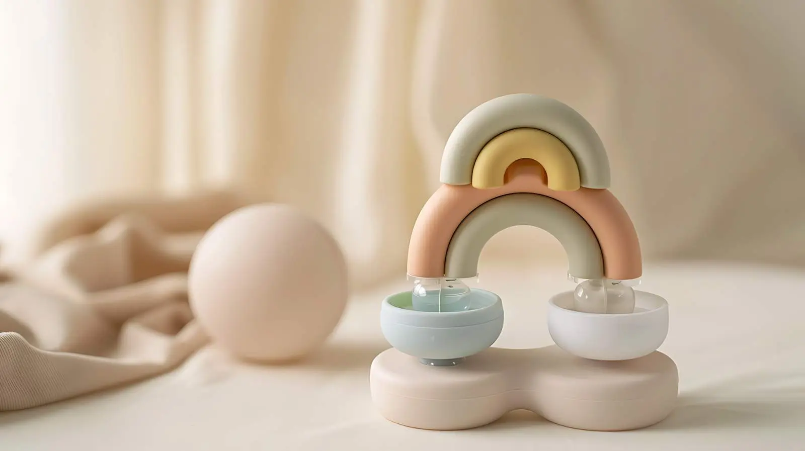 Rainbow Stacking Toy and Pacifier Holder – free infant accessories image from Dotvec