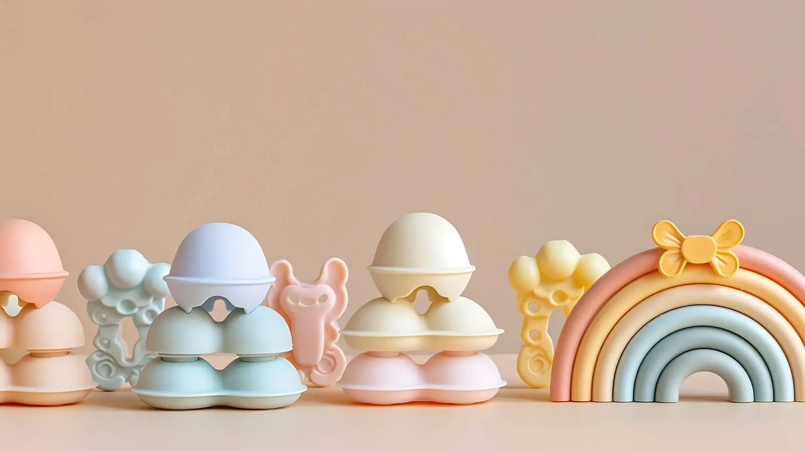 Rainbow Stacking Toy with Pacifier Holder — free download from Dotvec