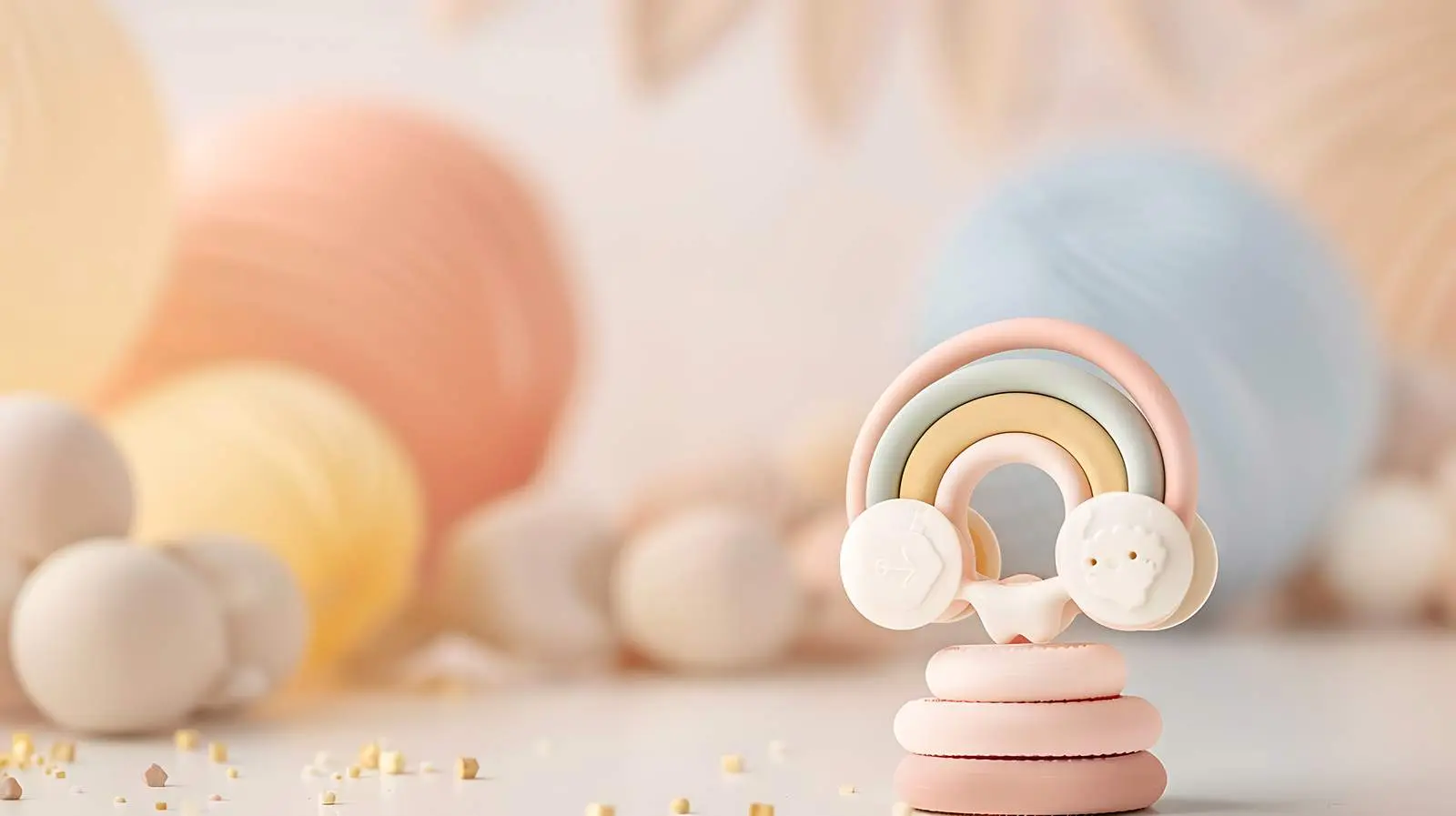 Colorful Rainbow Stacking Toy and Pacifier Holder — free download from Dotvec