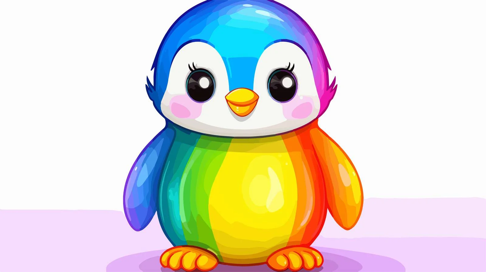 Colorful Penguin Line Drawing Illustration — free download from Dotvec