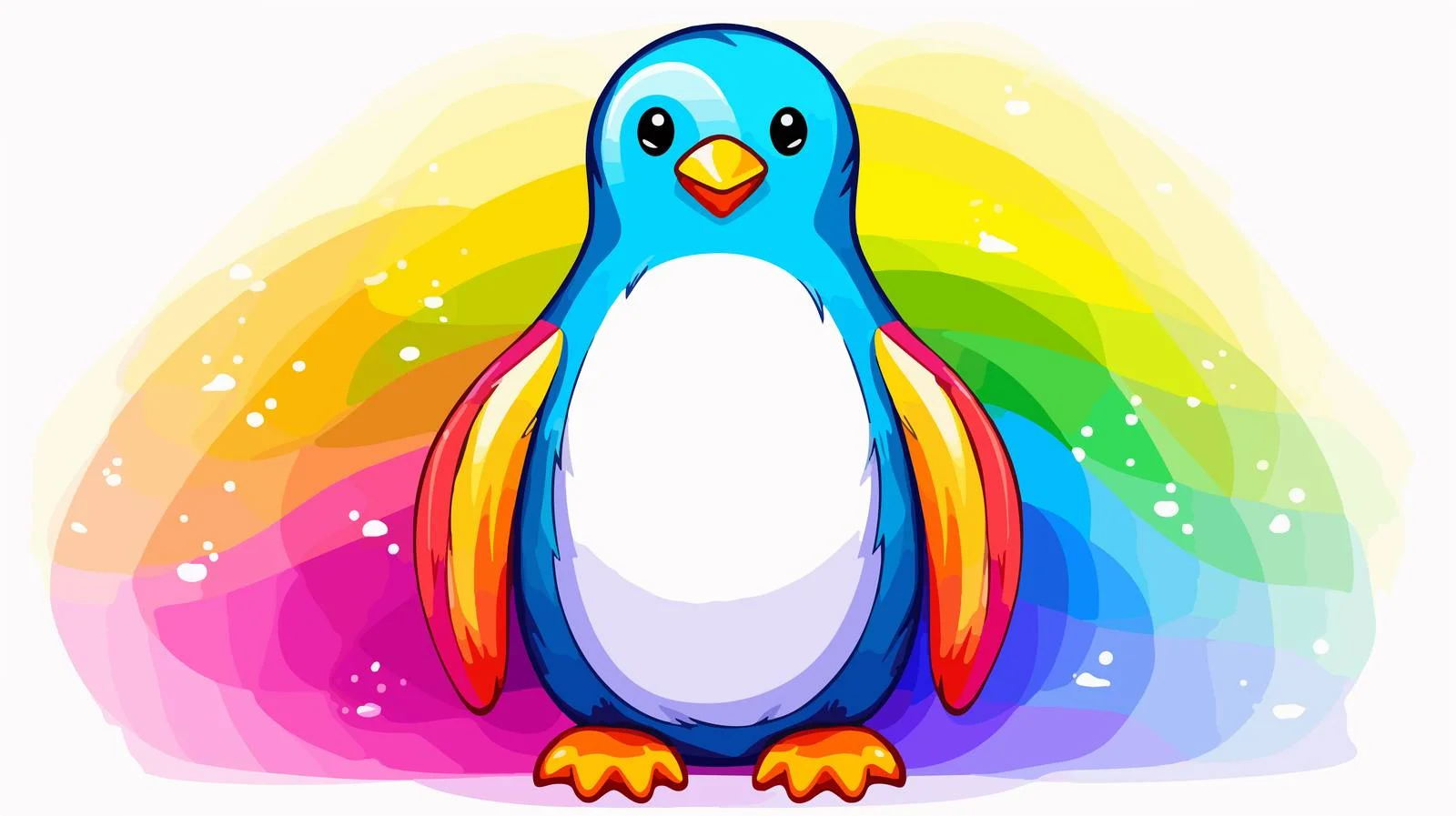 Cartoon Penguin Gradient Line Drawing — free download from Dotvec
