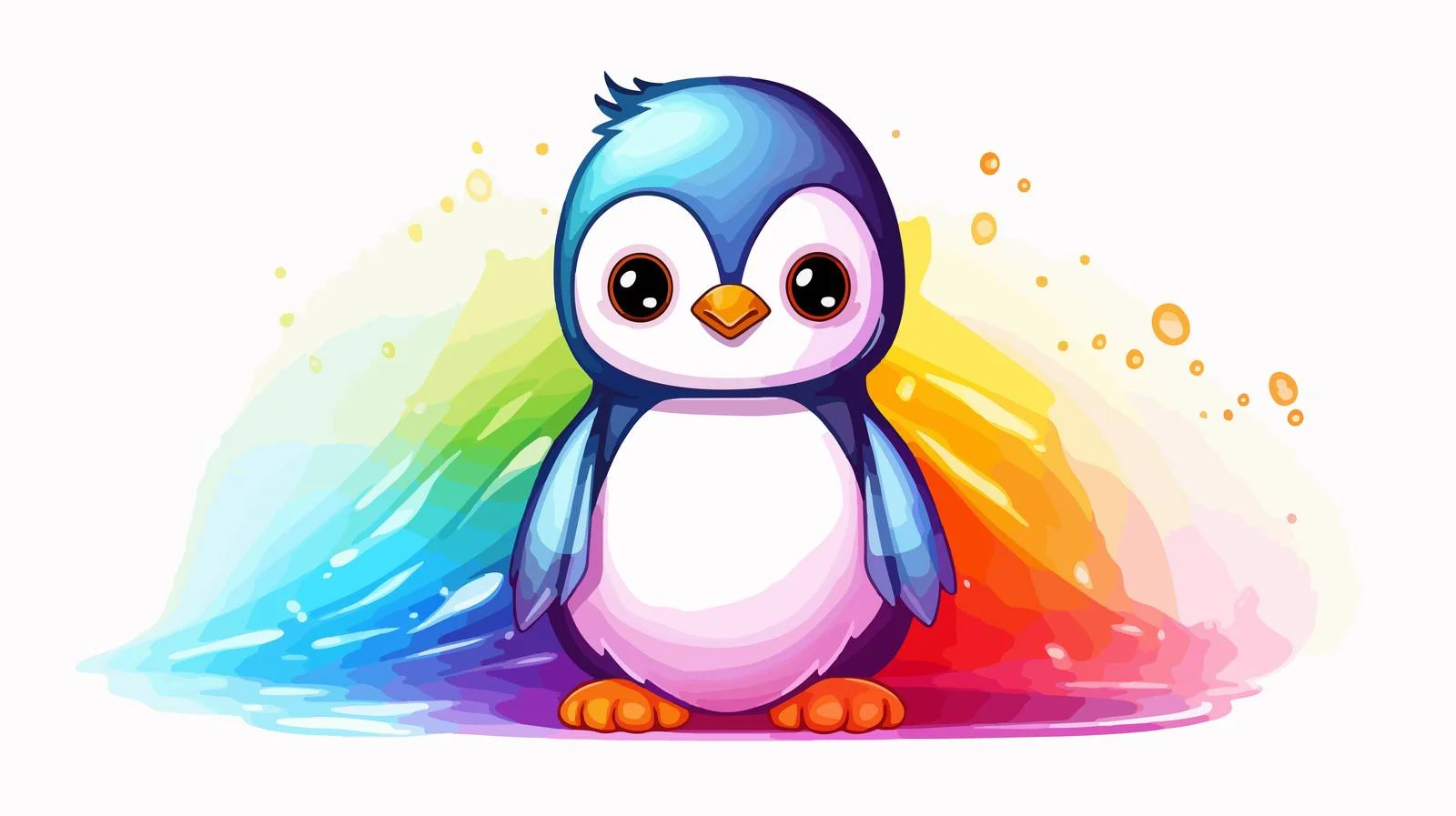 Colorful Penguin Line Drawing — free download from Dotvec