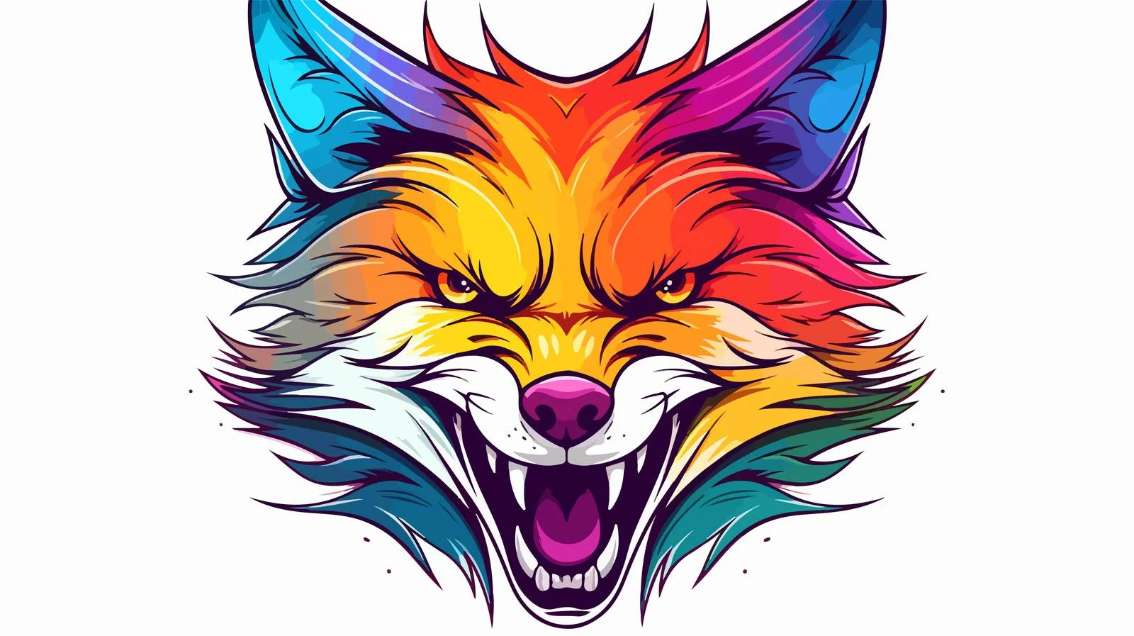 Dynamic Angry Fox Illustration — free download from Dotvec