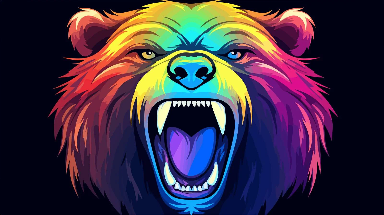 Angry Polar Bear Line Drawing — free download from Dotvec