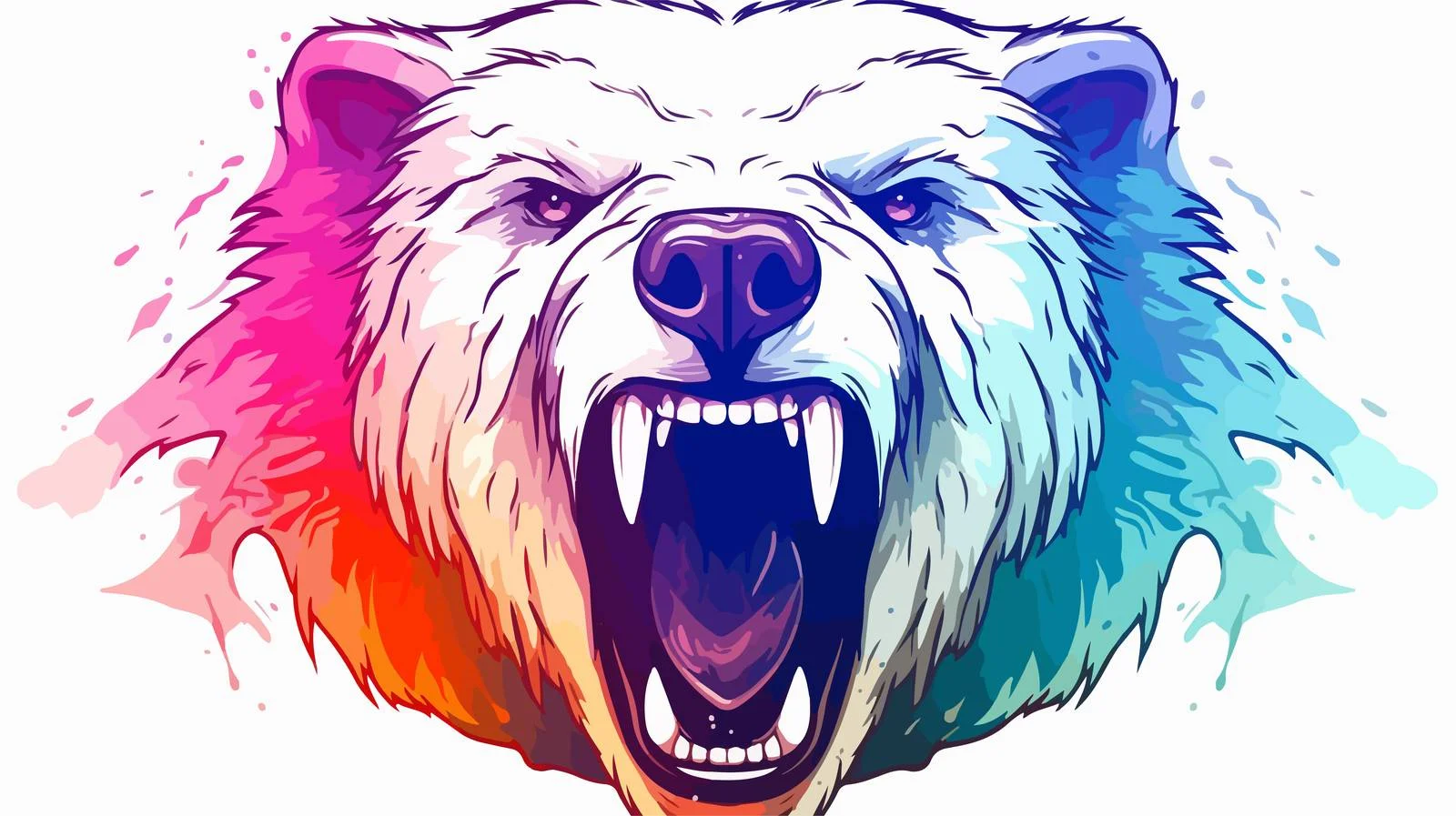Angry Polar Bear Drawing – free fury image from Dotvec