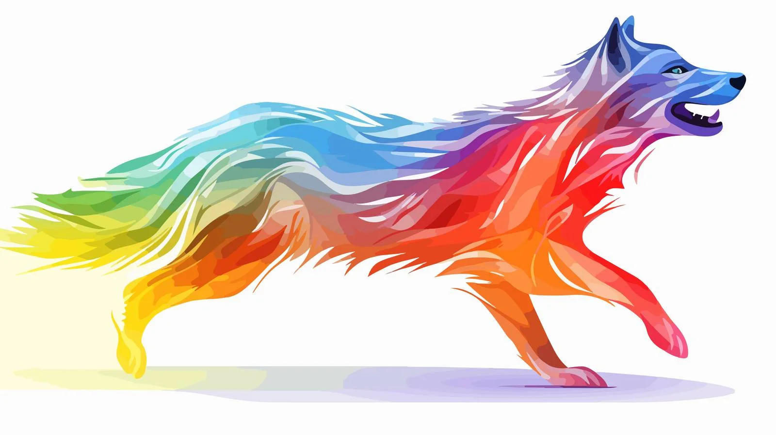 Angry Wolf Running Line Drawing — free download from Dotvec