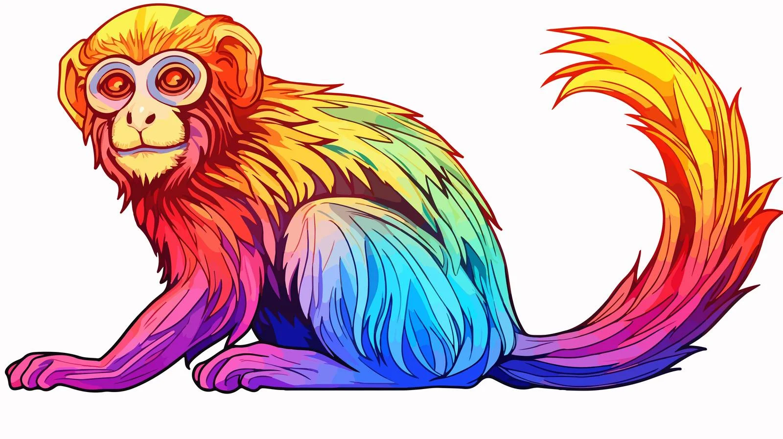 Colorful Cartoon Monkey Illustration — free download from Dotvec