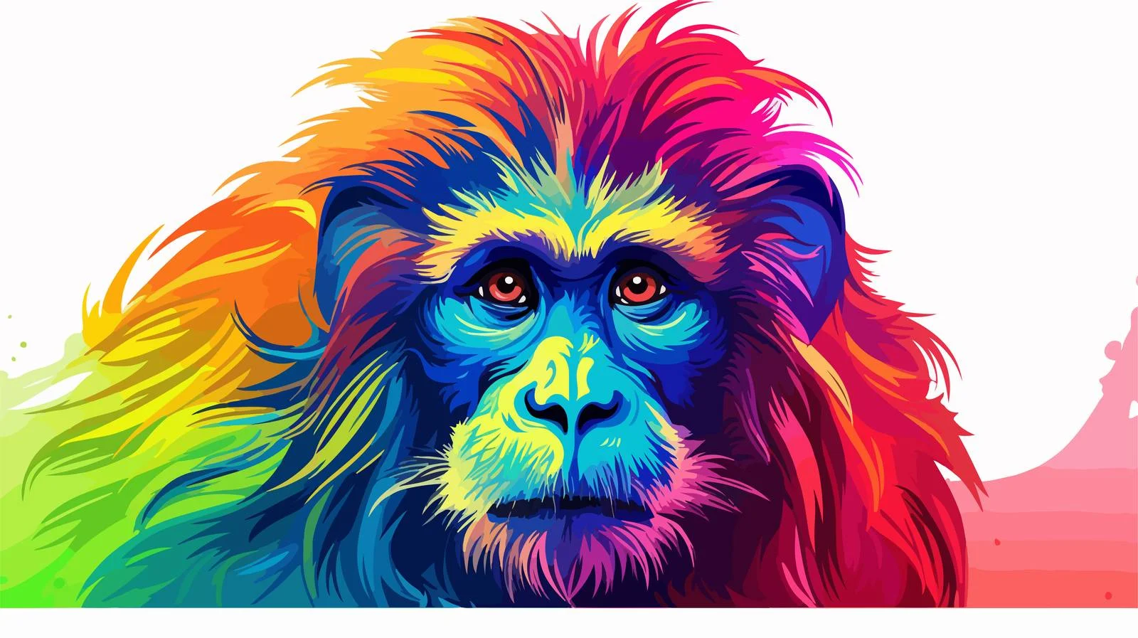Colorful Monkey Line Art Illustration — free download from Dotvec