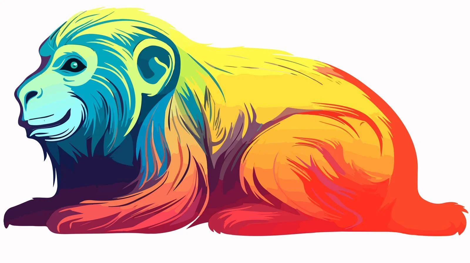 Vibrant Monkey Line Art — free download from Dotvec