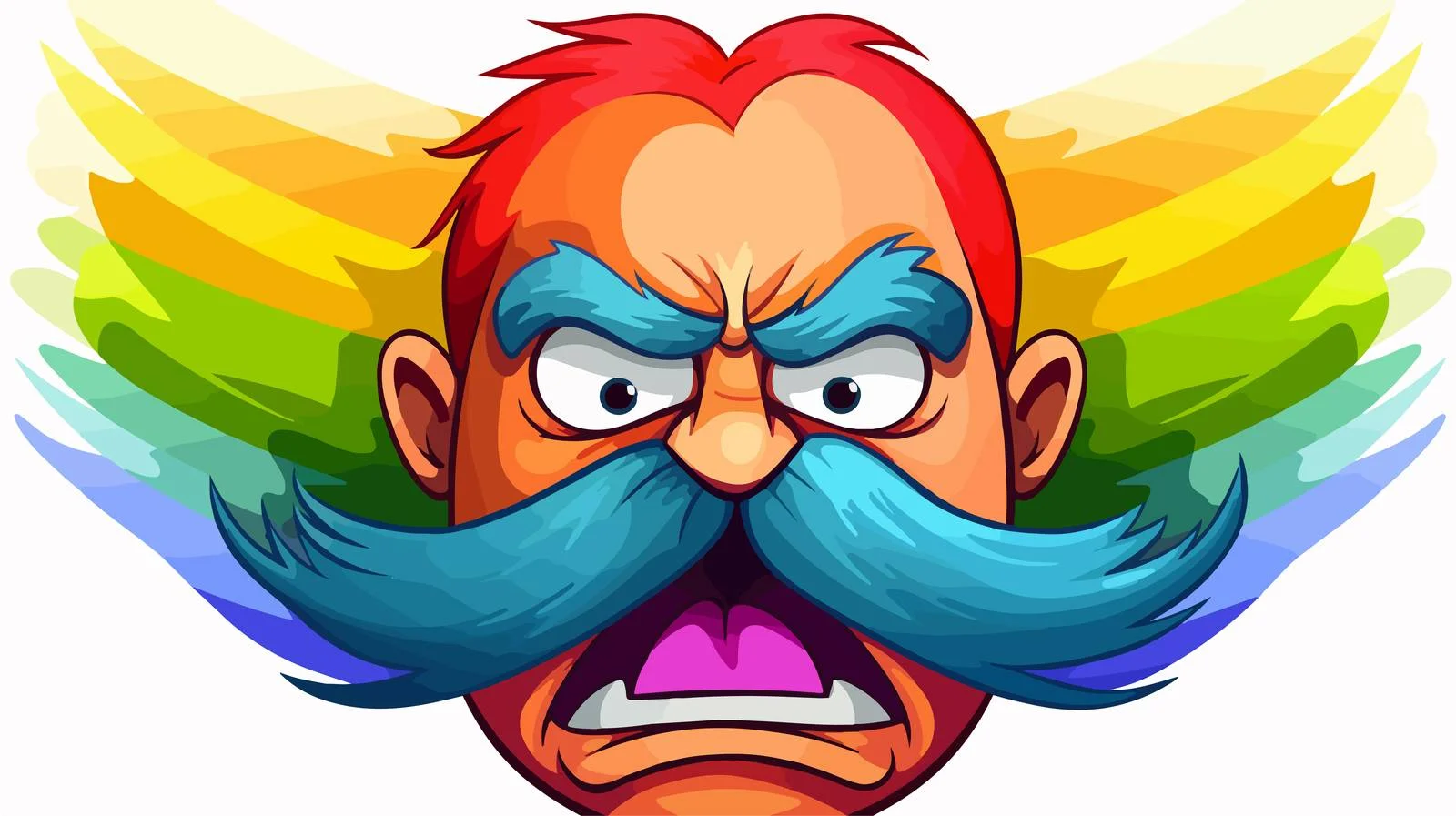 Cartoon Angry Man Line Drawing Illustration — free download from Dotvec