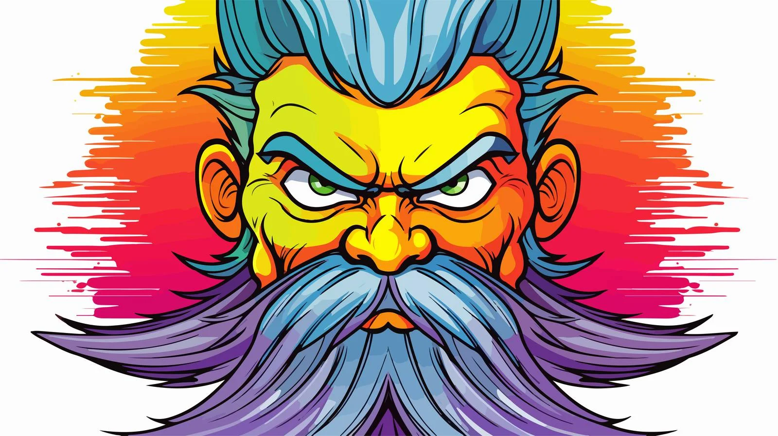 Colorful Angry Man Line Drawing — free download from Dotvec