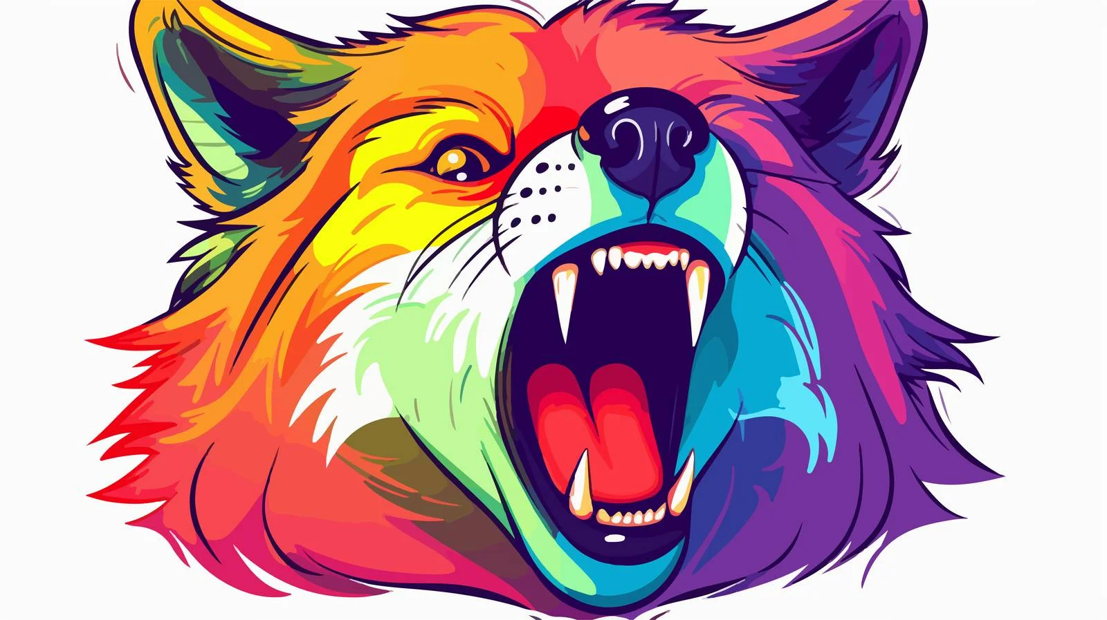 Cartoon Rainbow Gradient Line Drawing — free download from Dotvec