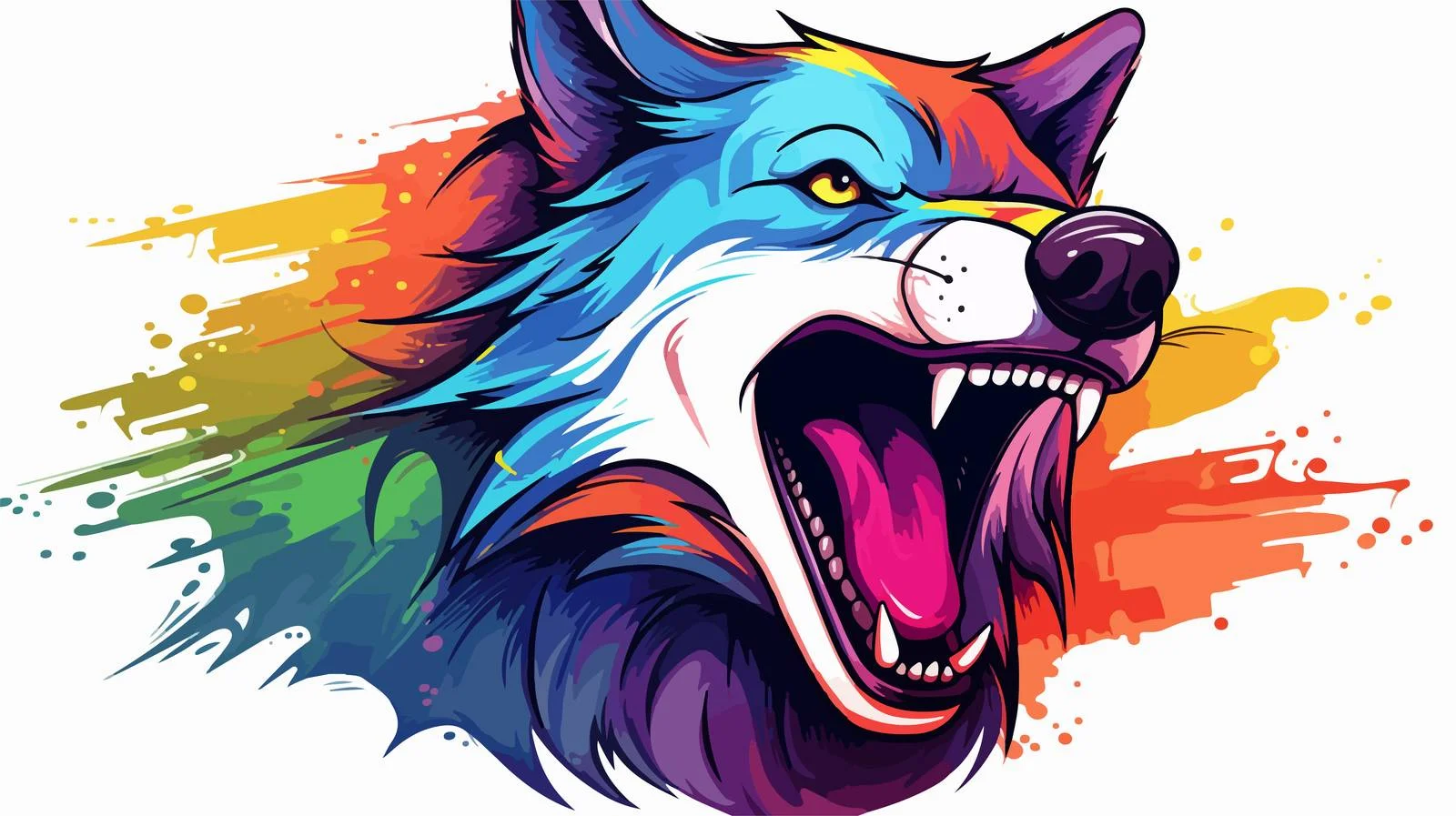 Cartoon Rainbow Gradient Line Drawing — free download from Dotvec