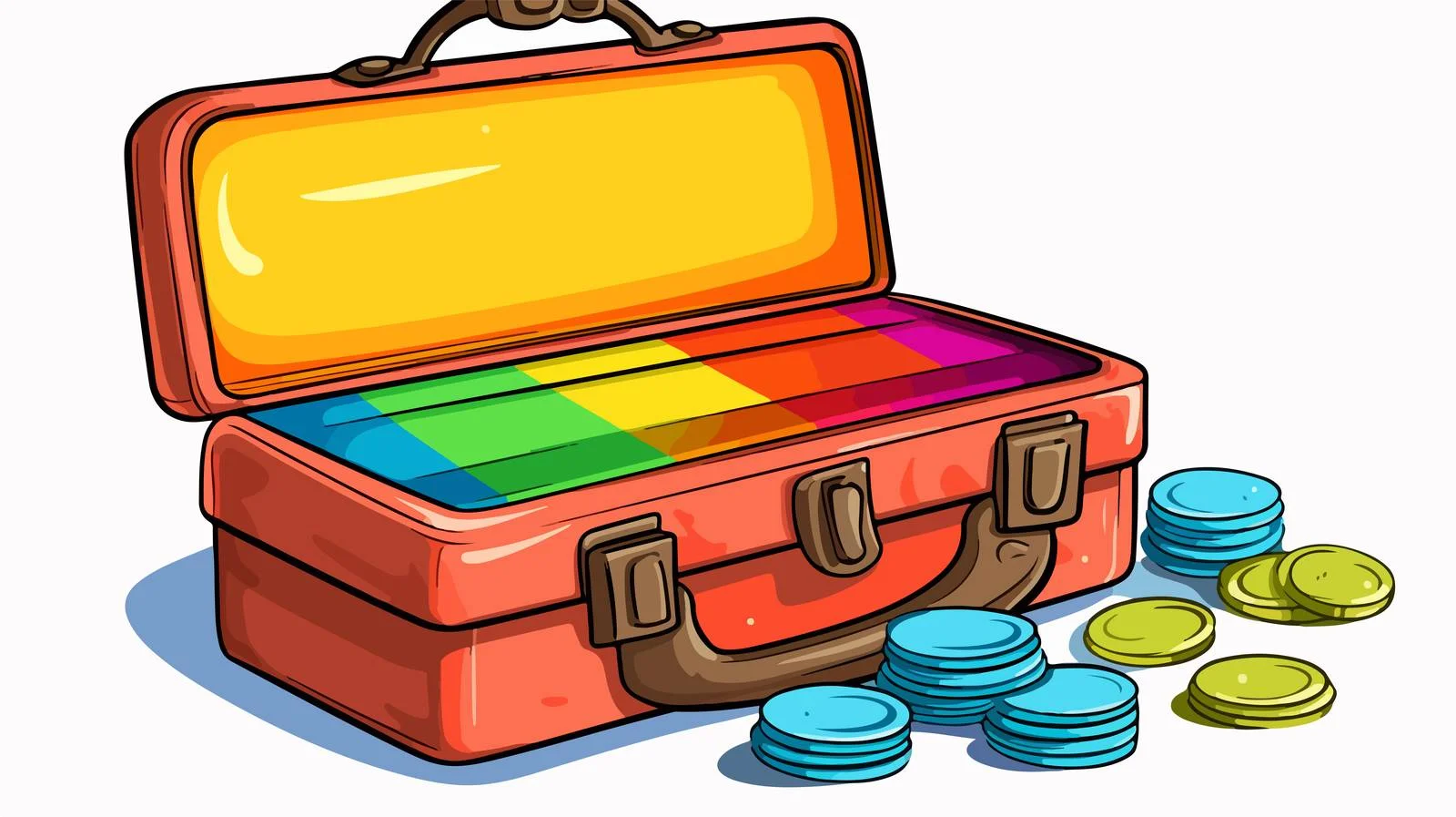 Cartoon Budget Rainbow Line Drawing — free download from Dotvec