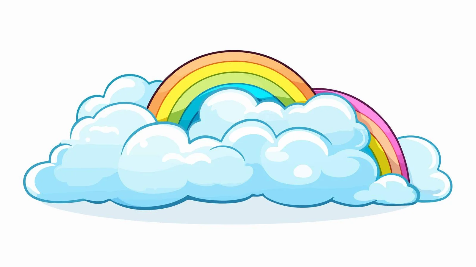 Cartoon Cloud Rainbow Gradient Line Drawing — free download from Dotvec