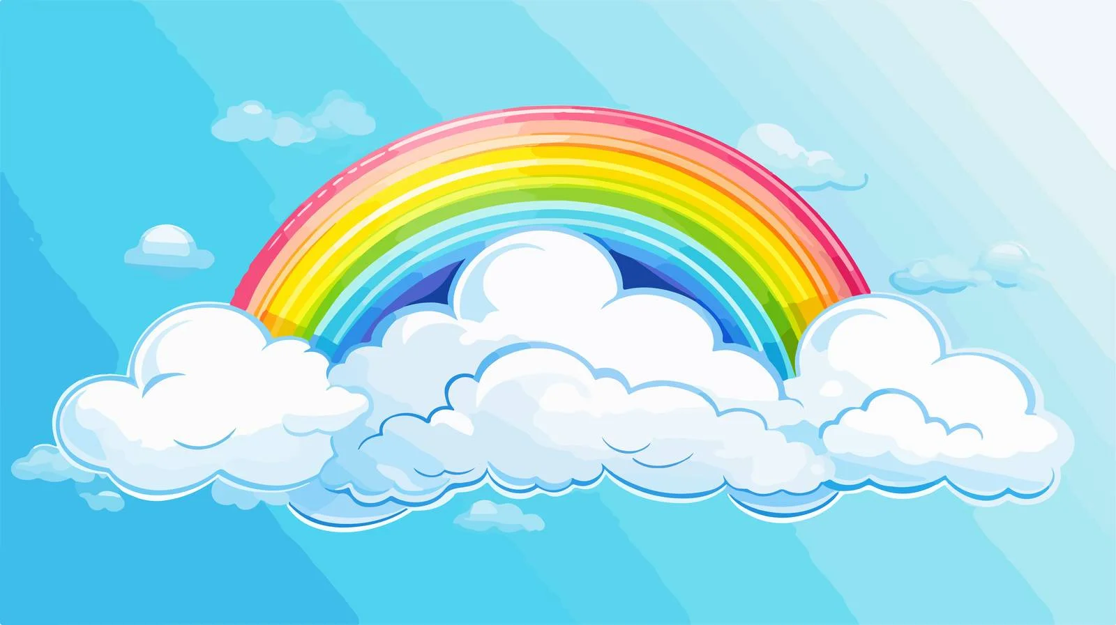 Cartoon Rainbow Gradient Cloud Illustration — free download from Dotvec