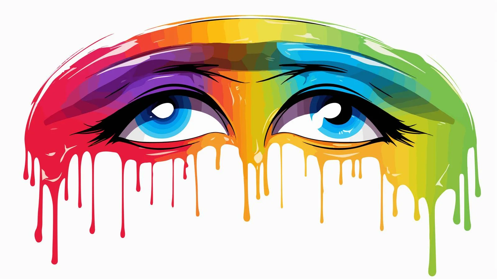 Rainbow Cartoon Crying Mother Illustration — free download from Dotvec