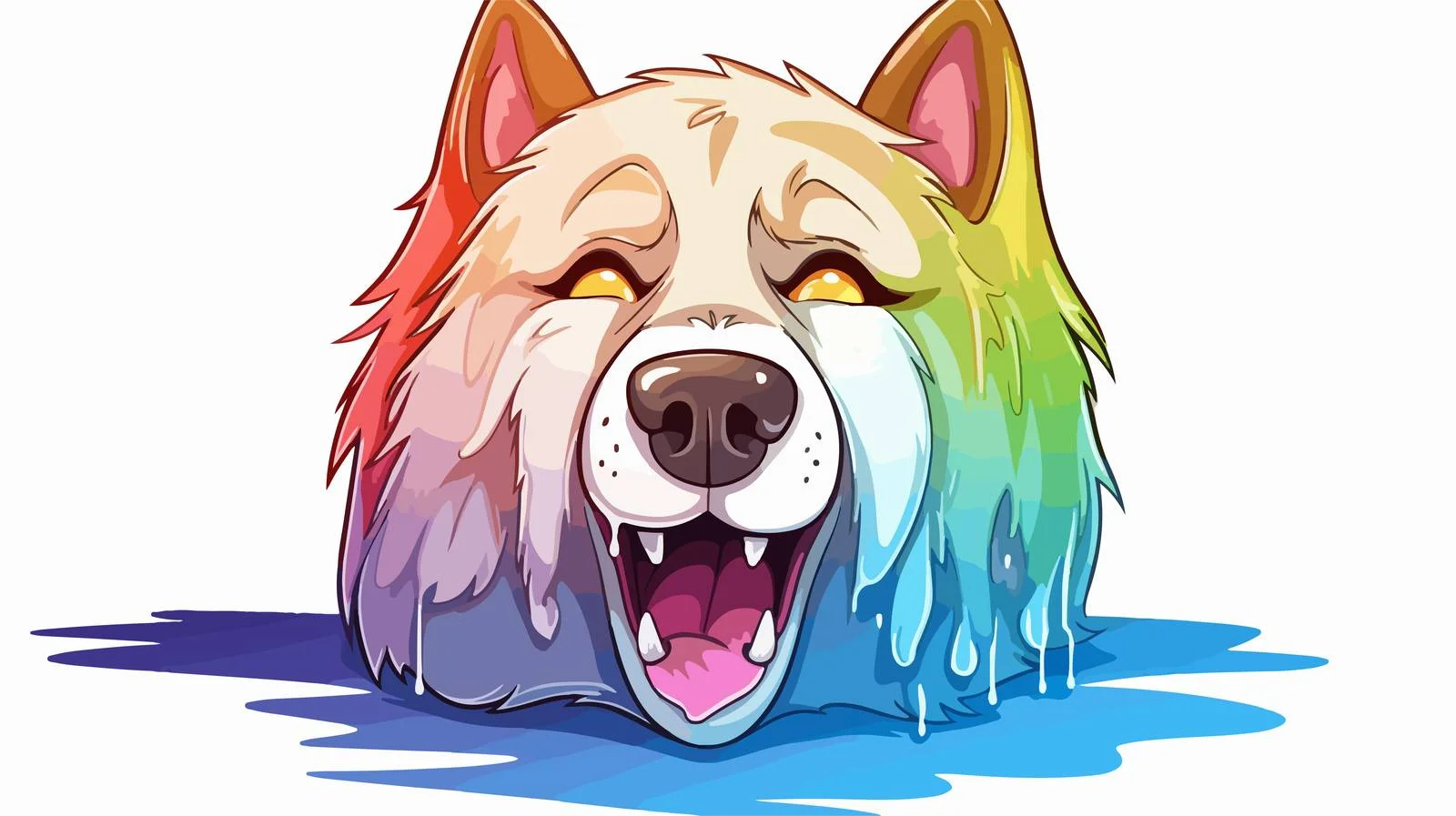 Vibrant Gradient Cartoon Crying Wolf — free download from Dotvec