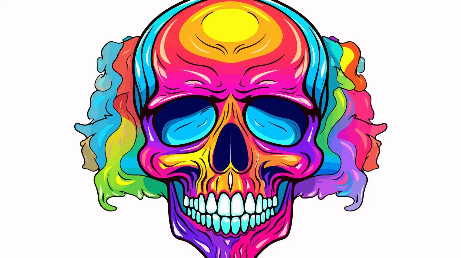 Cartoon Rainbow Gradient Line Drawing — free download from Dotvec