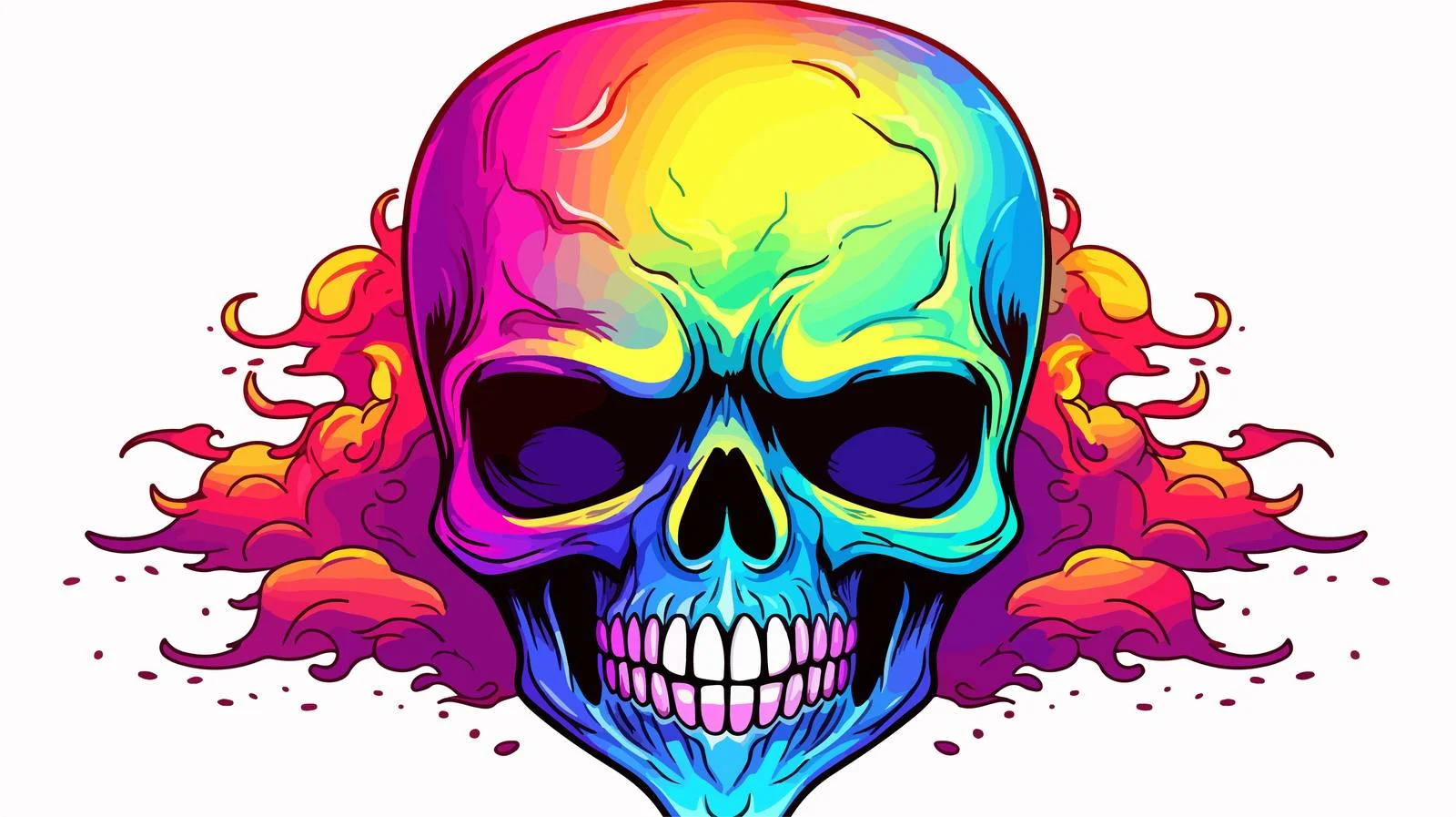 Rainbow Gradient Line Cartoon Drawing — free download from Dotvec