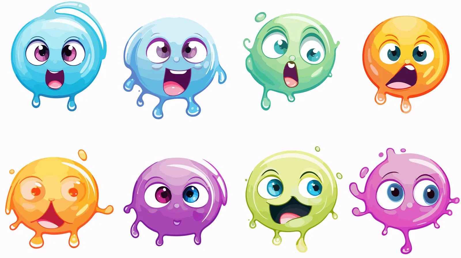 Colorful Cartoon Expression Illustration — free download from Dotvec