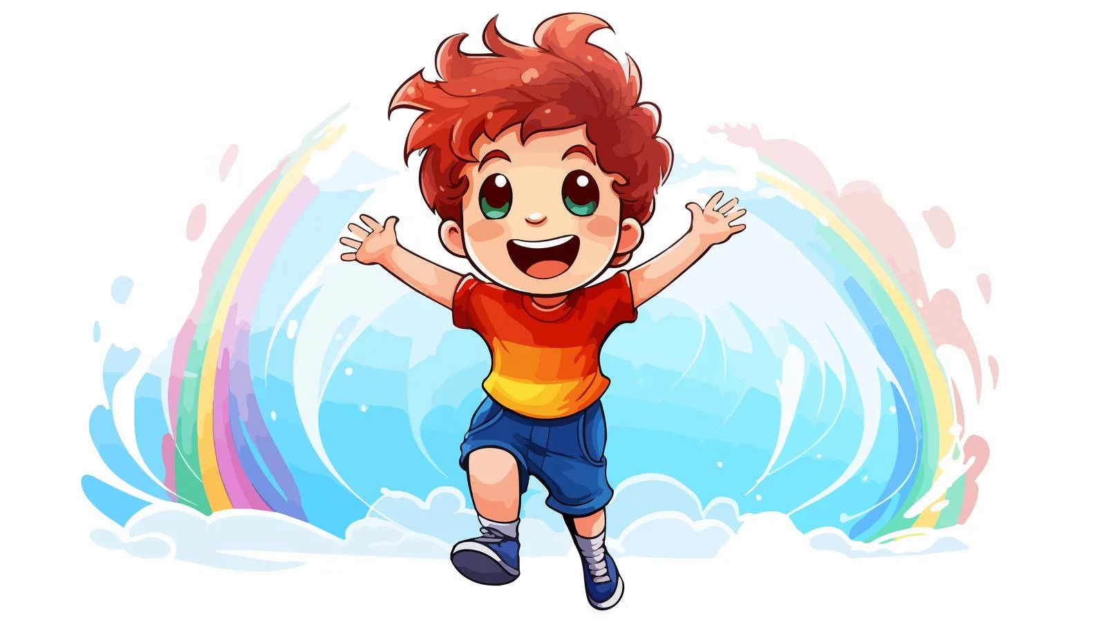 Colorful Cartoon Boy Drawing — free download from Dotvec