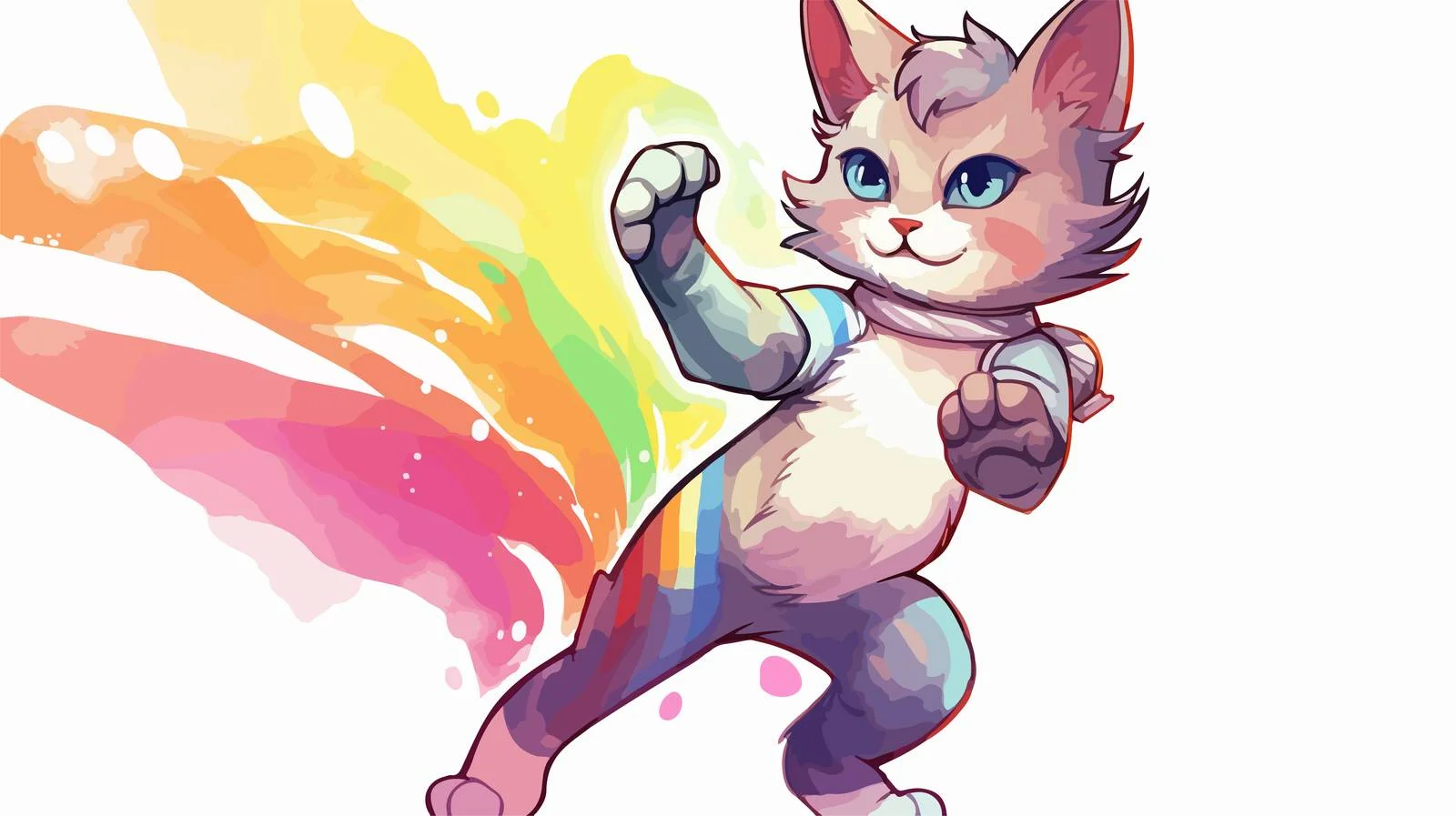 Colorful Happy Cat Line Drawing — free download from Dotvec