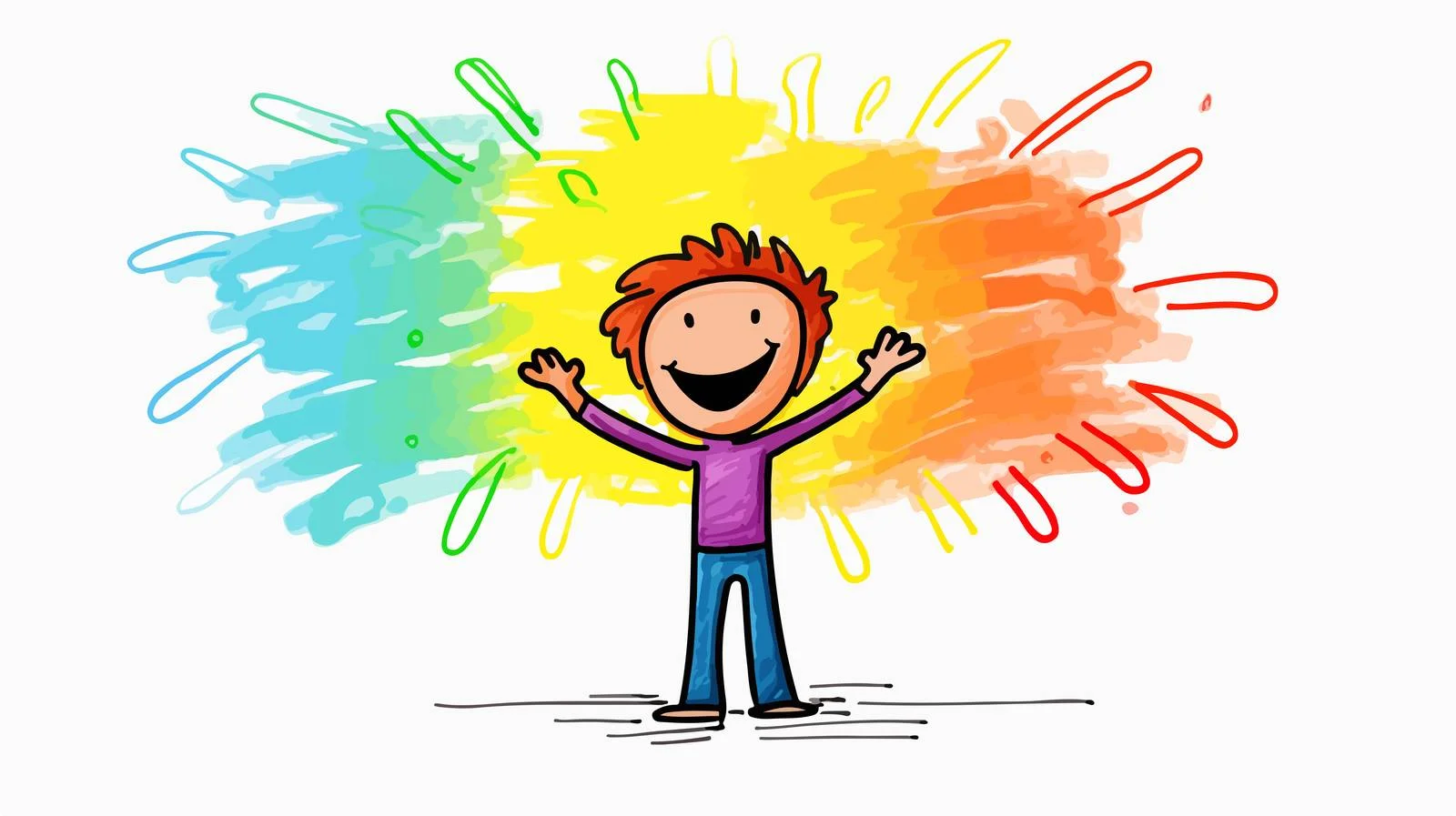 Cheerful Cartoon Man Drawing — free download from Dotvec