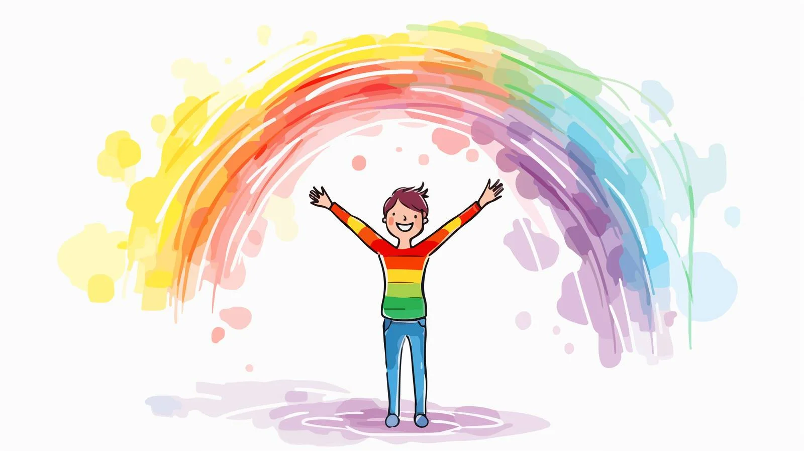 Colorful Cartoon Man Line Drawing — free download from Dotvec