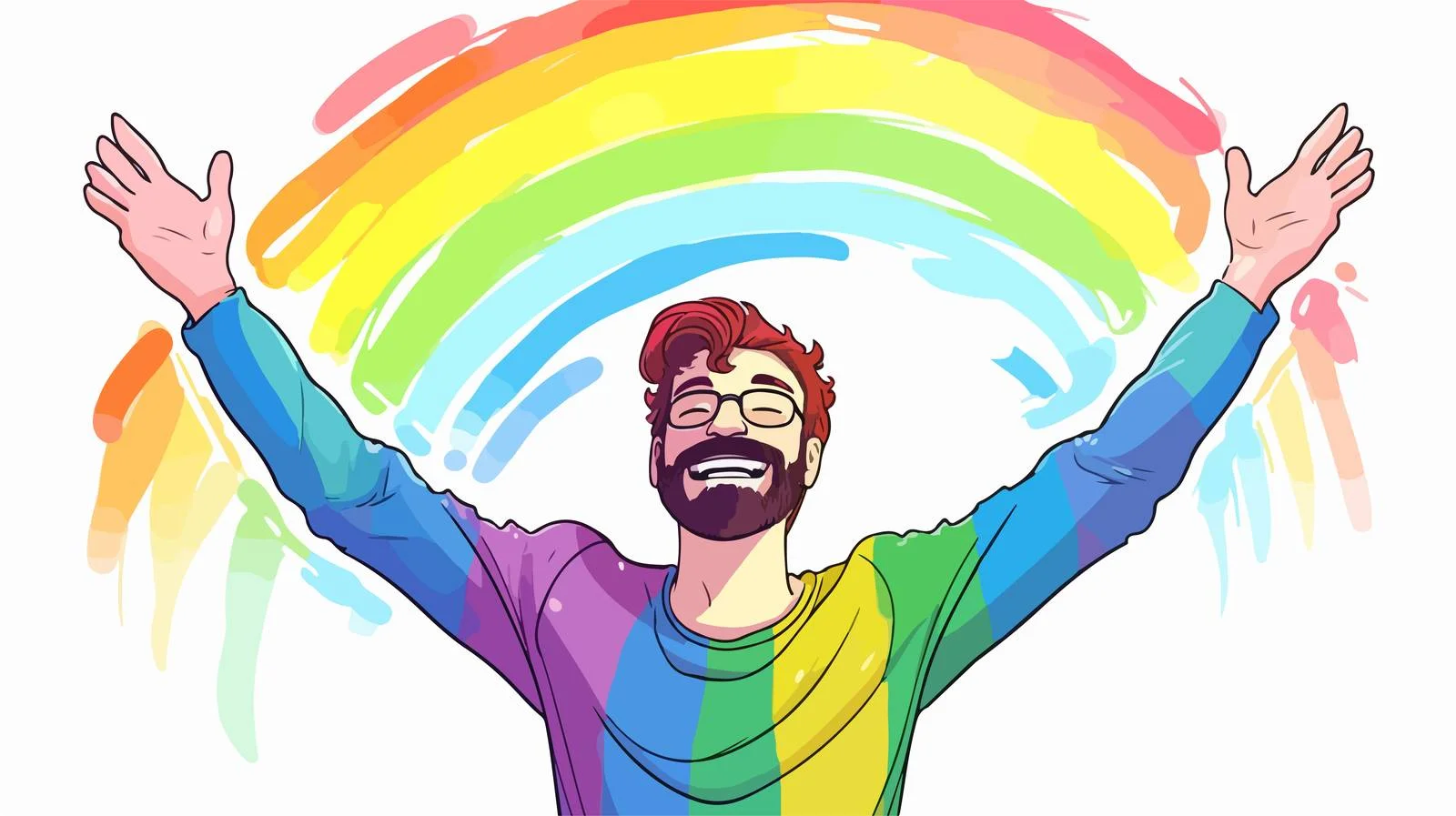Colorful Cartoon Happy Man Illustration — free download from Dotvec