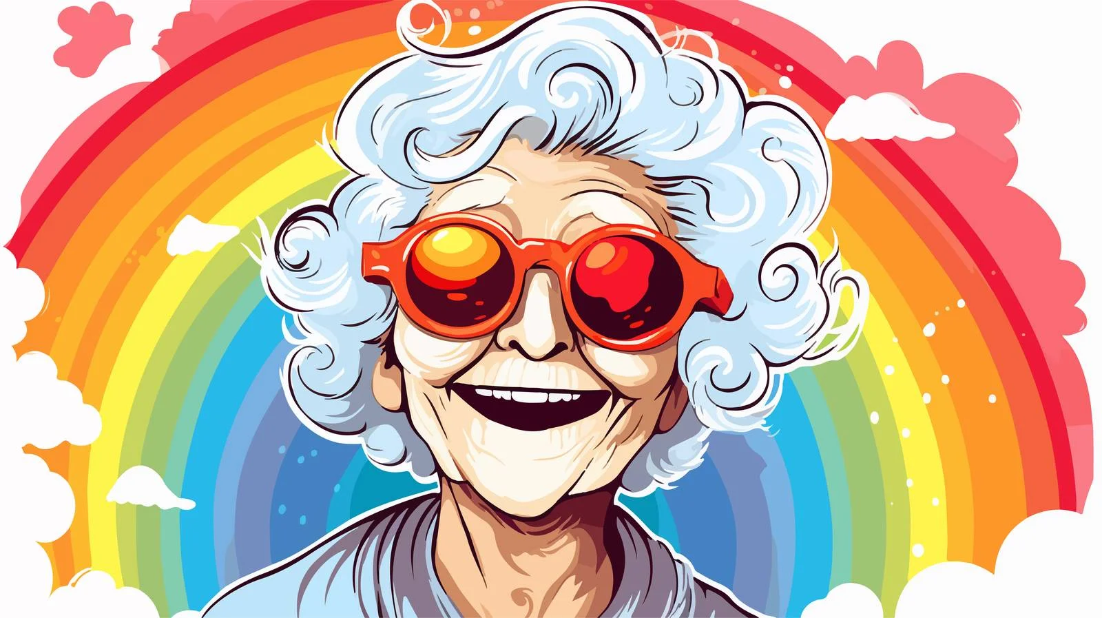 Cartoon Rainbow Gradient Line Drawing — free download from Dotvec