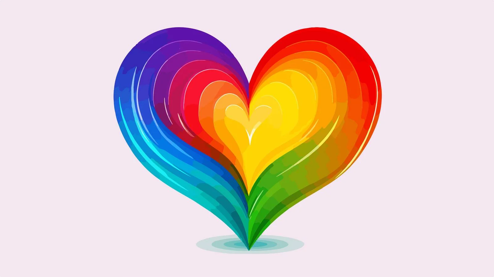 Rainbow Heart Line Drawing — free download from Dotvec