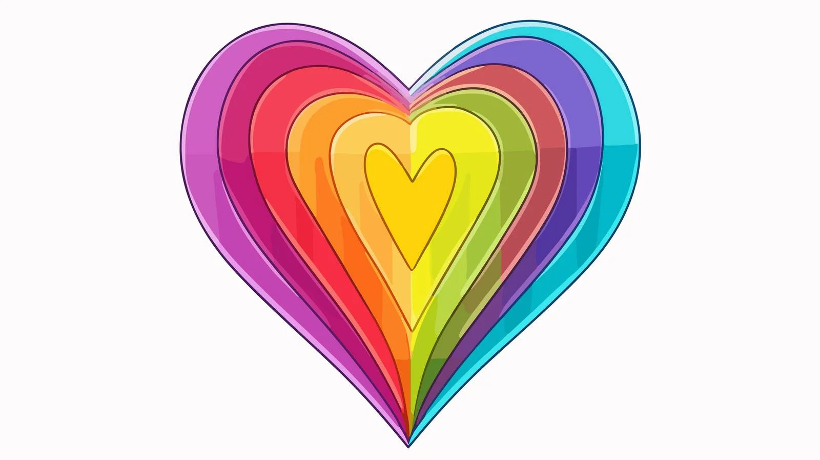 Colorful Heart Cartoon Drawing — free download from Dotvec