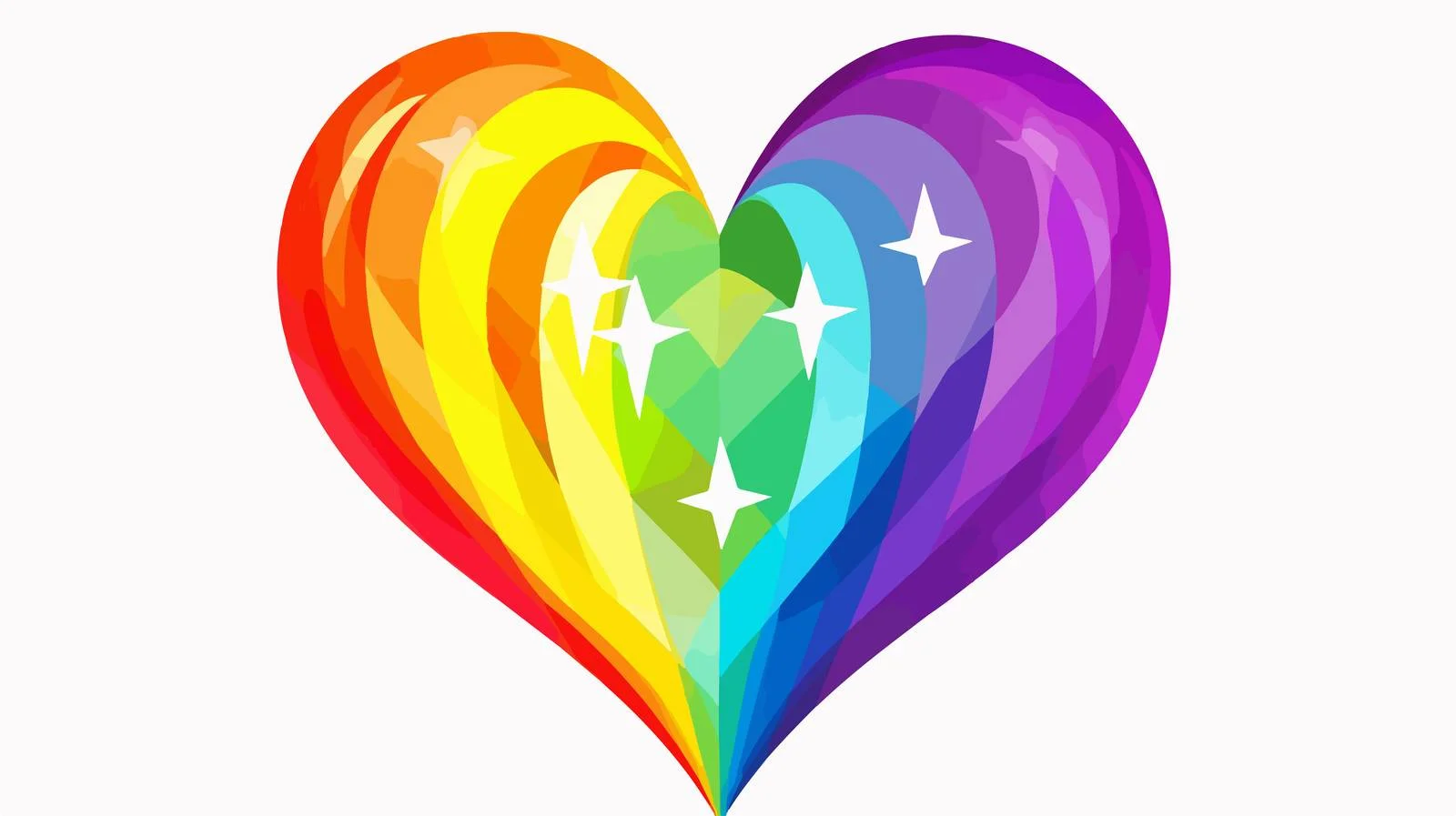 Rainbow Heart Cartoon Gradient Line Drawing — free download from Dotvec